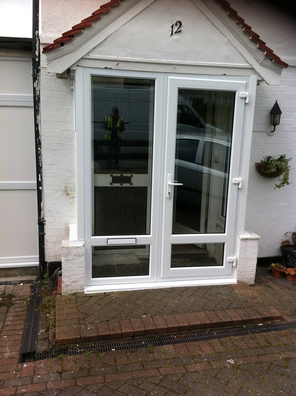 uPVC French doors fitted as front entrance in Caterham